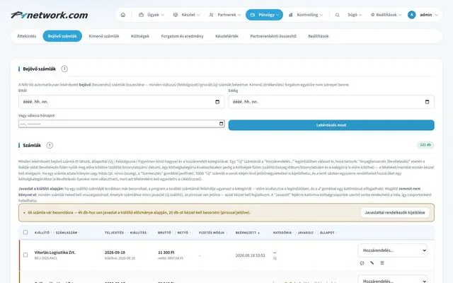 P1network ERP system – Finance · Incoming invoices → Goods receipt