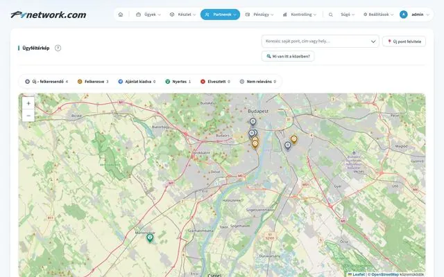 P1network ERP system – Partners · Customer map